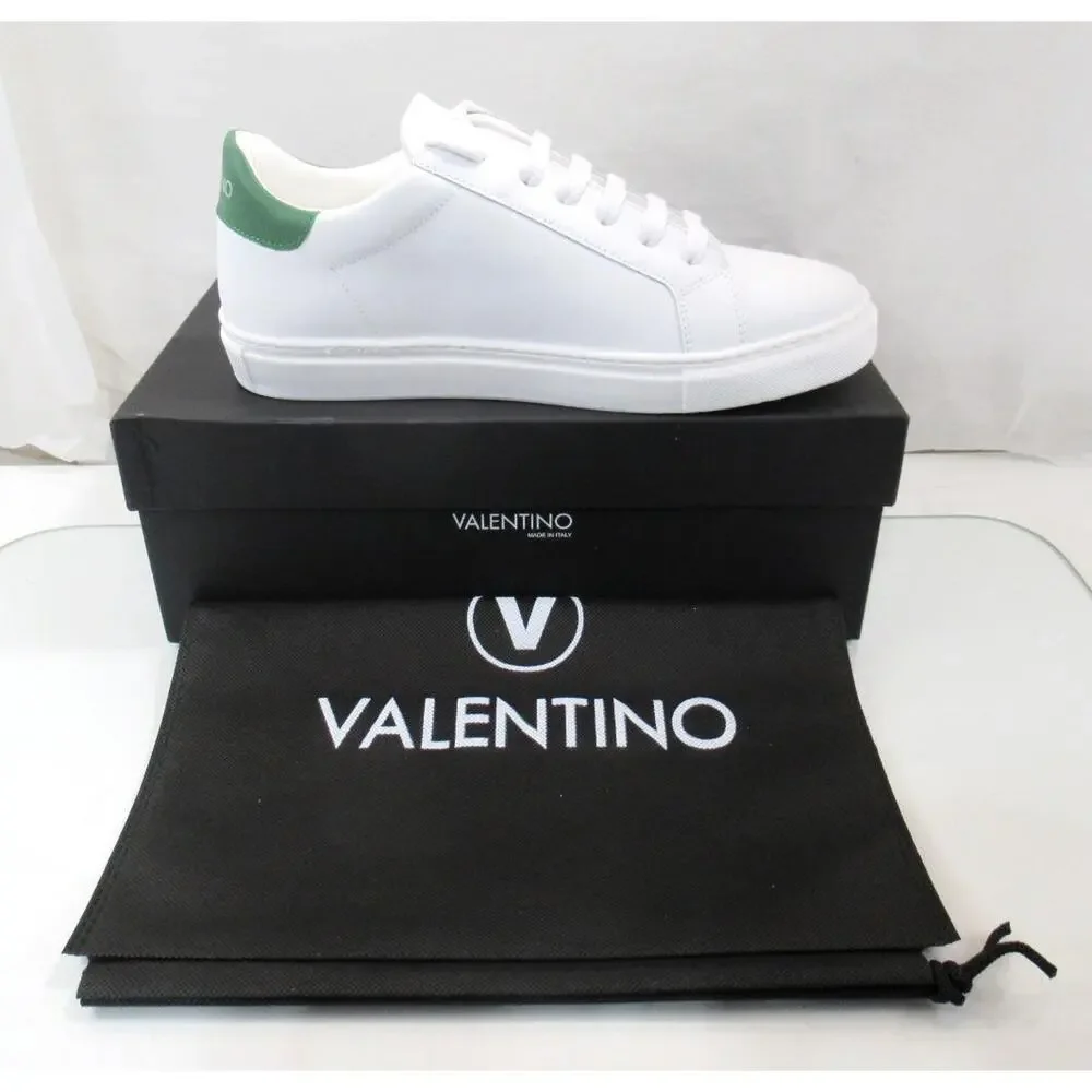 VALENTINO By Mario Valentino Petra Lace Up Logo Sneakers White / Green Size 8.5